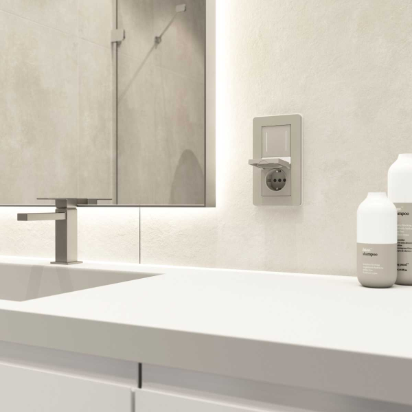 Сенсорный выключатель двухклавишный с подсветкой (дымчатый) W4522014/ a069763