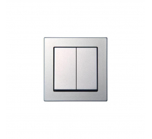 Выключатель жалюзи двухклавишный Liregus Epsilon серебро 28-1763