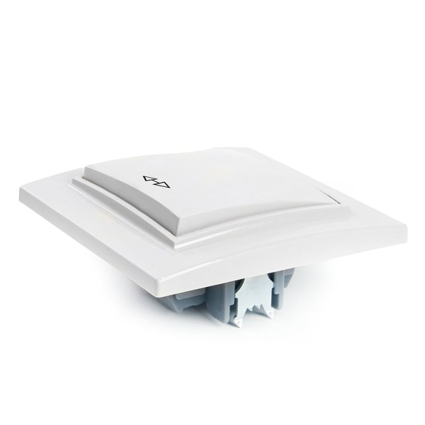 Переключатель одноклавишный перекрестный Stekker Эрна белый PSW10-9009-01 39925