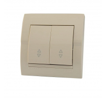 Выключатель проходной двойной Lezard Deriy кремовый 702-0303-106