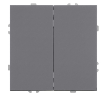 Выключатель 2-клавишный (механизм), STEKKER, 250В, 10А, серия Эмили, RSW10-5104-10, платиново-серый, soft touch 49944