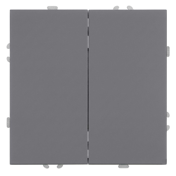 Выключатель 2-клавишный (механизм), STEKKER, 250В, 10А, серия Эмили, RSW10-5104-10, платиново-серый, soft touch 49944