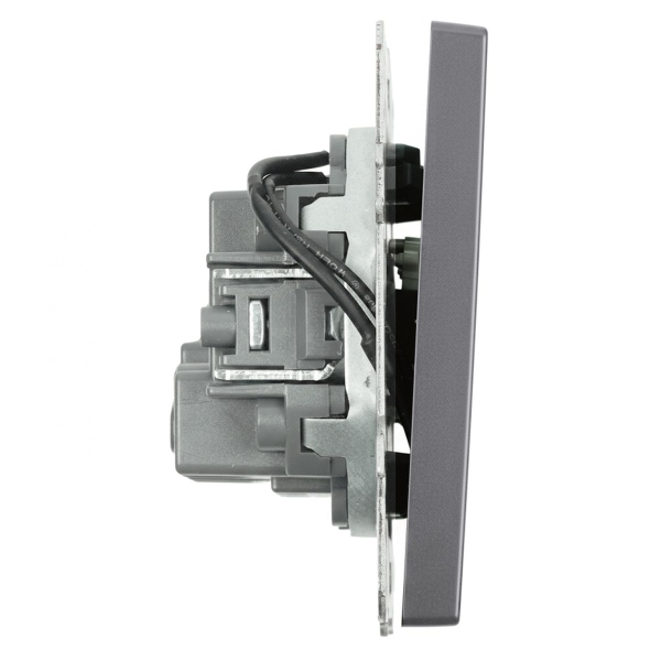 Выключатель 2-клавишный c индикатором (механизм), STEKKER, 250В, 10А, серия Эмили, RSW10-5102-10,  платиново-серый, soft touch 49942