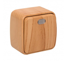 Выключатель 1-клавишный ОП Минск 10А с индикатором светлое дерево EKF EGV10-121-30