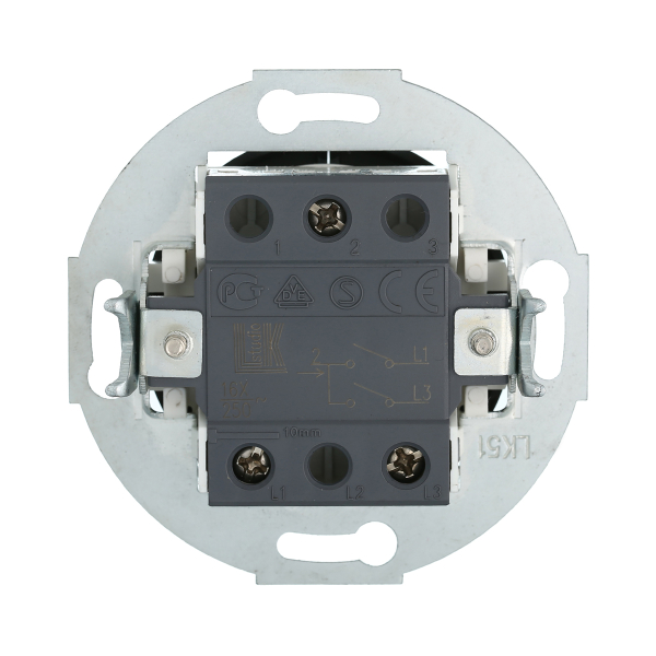 Выключатель LK Studio двухклавишный (схема 5) 16 A, 250 B (черный) Vintage 881108-1