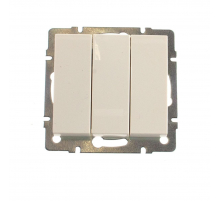 Выключатель тройной Lezard Rain кремовый 703-0388-109