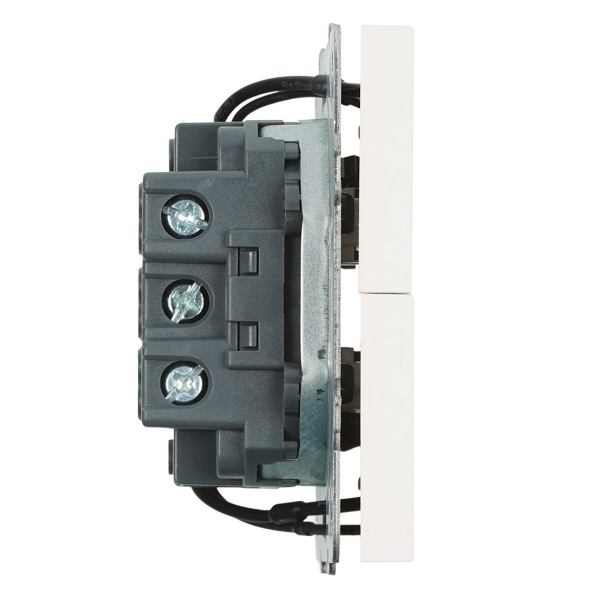 Выключатель двухклавишный Stekker Эмили с подсветкой белый фарфор RSW10-5102-01 49864