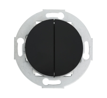 Переключатель LK Studio двухклавишный с двух мест (схема 6+6) 16 A, 250 B (черный) Vintage 881308-1