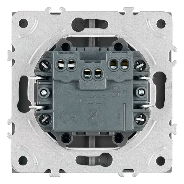 Выключатель двухклавишный Stekker Эмили черный уголь RSW10-5104-05 49840