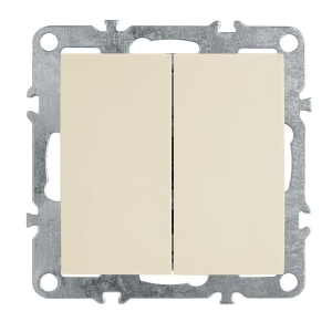 Выключатель 2-клавишный (механизм), Stekker, PSW10-9104-02, 250В, 10А Эрна, слоновая кость 39323