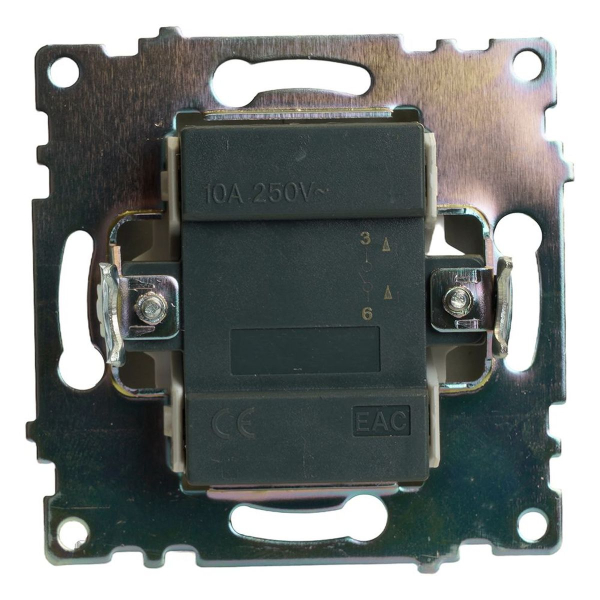 Выключатель одноклавишный Stekker Катрин графит GLS10-7103-06 49410