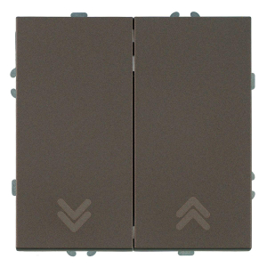 Выключатель 2-клавишный самовозвратный (механизм), Stekker. 250В, 10А Эмили, RSW10-5113-09, антрацит, soft touch 50367