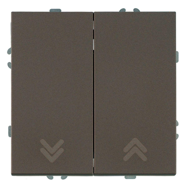 Выключатель 2-клавишный самовозвратный (механизм), Stekker. 250В, 10А Эмили, RSW10-5113-09, антрацит, soft touch 50367