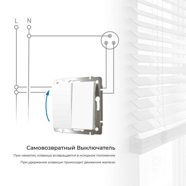 Выключатель двухклавишный с самовозвратом Werkel белый W1122401 4690389192319 Выключатель двухклавишный с самовозвратом Werkel белый W1122401 4690389192319