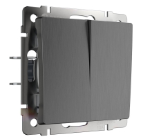 Выключатель Werkel двухклавишный проходной графит рифленый W1122004 4690389158483