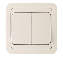 Выключатель Makel 2-кл. СП Mimoza крем./крем. 25003
