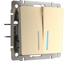 Выключатель двухклавишный с подсветкой Werkel шампань W1120111 4690389157097