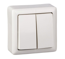 Выключатель двухклавишный Systeme Electric Хит 6A 250V белый VA56-232-B