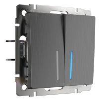 Выключатель Werkel двухклавишный с подсветкой графит рифленый W1120104 4690389158476