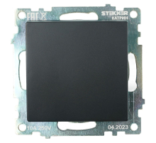 Переключатель перекрестный одноклавишный Stekker Катрин черный GLS10-7110-05 49177