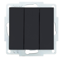 Выключатель тройной Lezard Vesna черный 742-4288-109