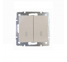 Выключатель проходной двойной Lezard Rain кремовый 703-0388-106