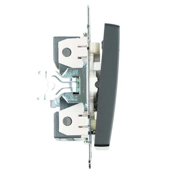 Выключатель одноклавишный Stekker Катрин с подсветкой черный GLS10-7101-05 39605