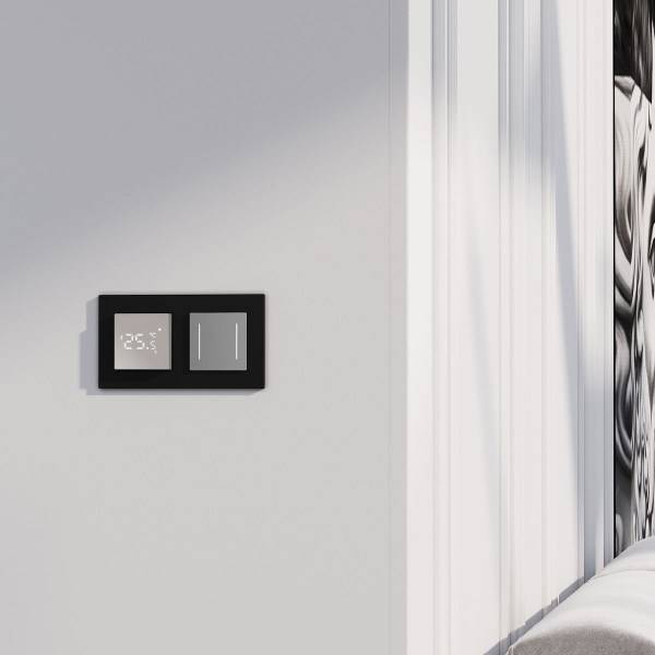 Сенсорный выключатель двухклавишный Werkel с подсветкой серебряный W4523006 4690389197956