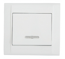 Выключатель Makel 1-кл. СП Defne 10А IP20 с подсветкой белый 42001021