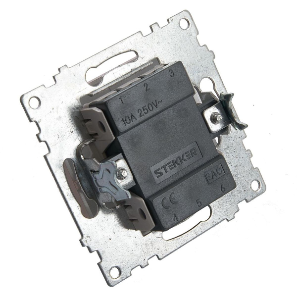 Выключатель одноклавишный Stekker Катрин шампань GLS10-7103-02 39589