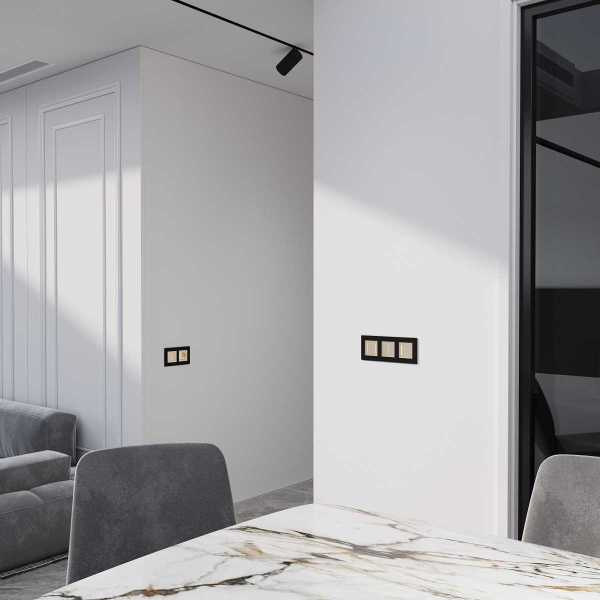 Сенсорный выключатель двухклавишный Werkel с подсветкой шампань W4523011 4690389197970