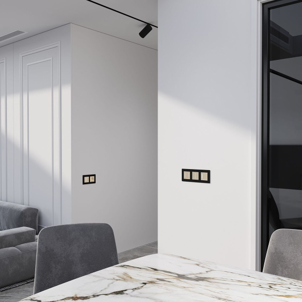 Сенсорный выключатель двухклавишный Werkel с подсветкой шампань W4523011 4690389197970