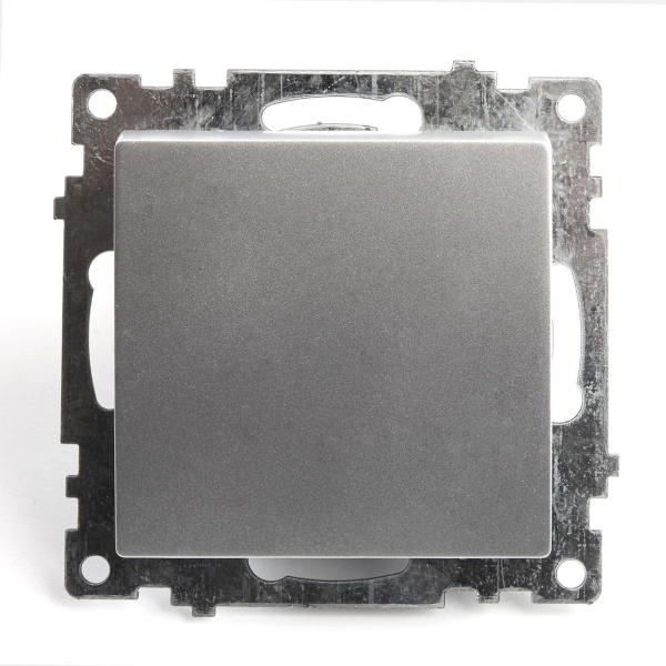 Переключатель перекрестный одноклавишный Stekker Катрин серебро GLS10-7110-03 49178