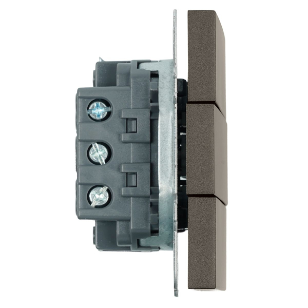 Выключатель 3-клавишный (механизм), Stekker, 250В, 10А Эмили, RSW10-5108-09, антрацит, soft touch 49922