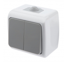 Выключатель двухклавишный ЭРА Intro Atlantic 10AX 250V 5-104-03 Б0050943