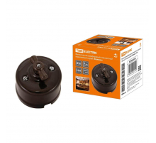 Выключатель поворотный с ручкой TDM Electric Болонь 10А 250V коричневый SQ1820-0310