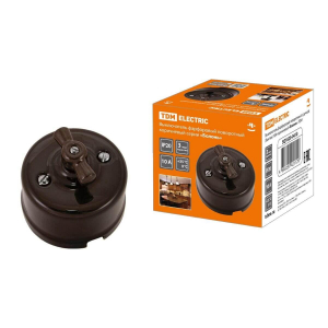 Выключатель поворотный с ручкой TDM Electric Болонь 10А 250V коричневый SQ1820-0310