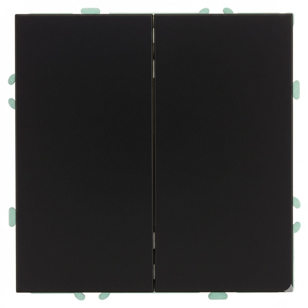 Переключатель 2-клавишный (механизм), СЗК, Stekker, 250В, 10А Эмили, RSW10-5107-05ZK, черный уголь, soft touch 50249