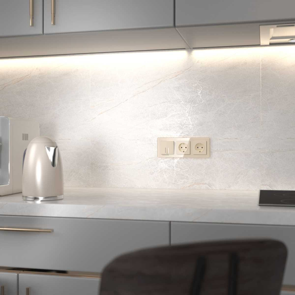 Выключатель двухклавишный с подсветкой Werkel айвори акрил W1120143 4690389197031