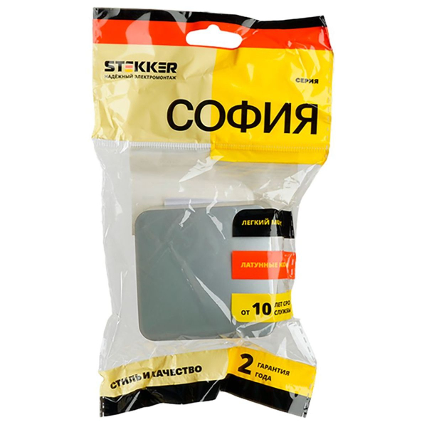 Выключатель одноклавишный Stekker София серебро MSW10-10-03 49295