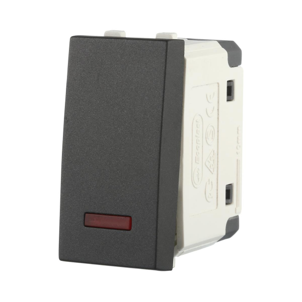 Переключатель LK Studio с двух мест, с индикатором 45х22,5мм (схема 6L) 16 A, 250 B (черный бархат) LK45 850408-1 Переключатель LK Studio с двух мест, с индикатором 45х22,5мм (схема 6L) 16 A, 250 B (черный бархат) LK45 850408-1