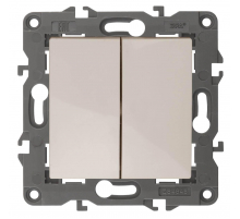 Переключатель двухклавишный ЭРА Elegance 10AX 250V 14-1106-02 Б0034244