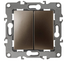 Выключатель двухклавишный ЭРА 12 10AX 250V 12-1104-13 Б0019288