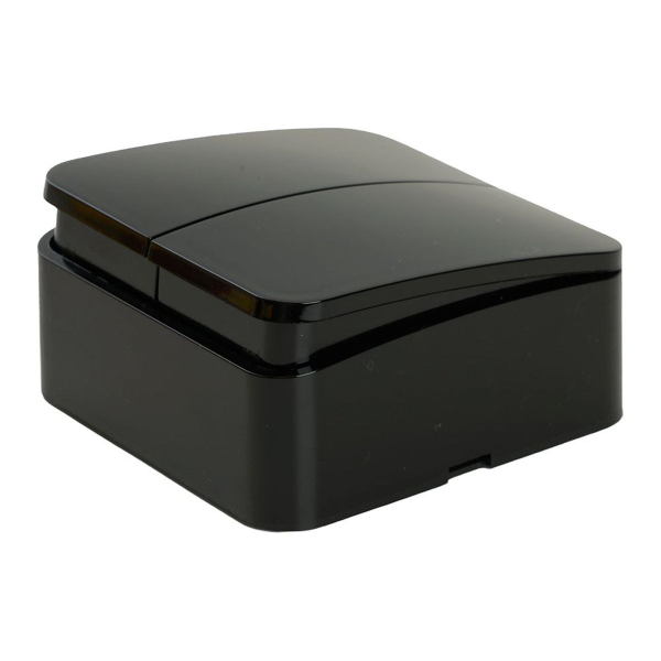 Выключатель двухклавишный Stekker София черный MSW10-20-02 49293