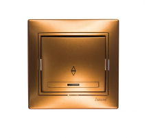 Выключатель проходной с подсветкой Lezard Mira золото со вставкой 701-1313-114