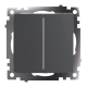 Переключатель двухклавишный Stekker Катрин графит GLS10-7107-06 49414