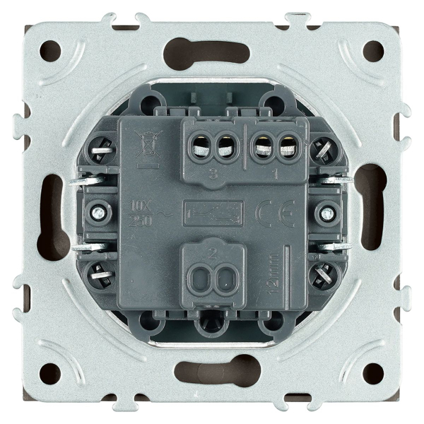 Выключатель 1-клавишный c индикатором (механизм), STEKKER, 250В, 10А, серия Эмили, RSW10-5101-05, черный уголь, soft touch 49837