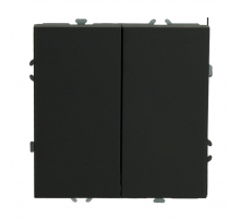 Выключатель двухклавишный Stekker Эмили черный уголь RSW10-5104-05 49840