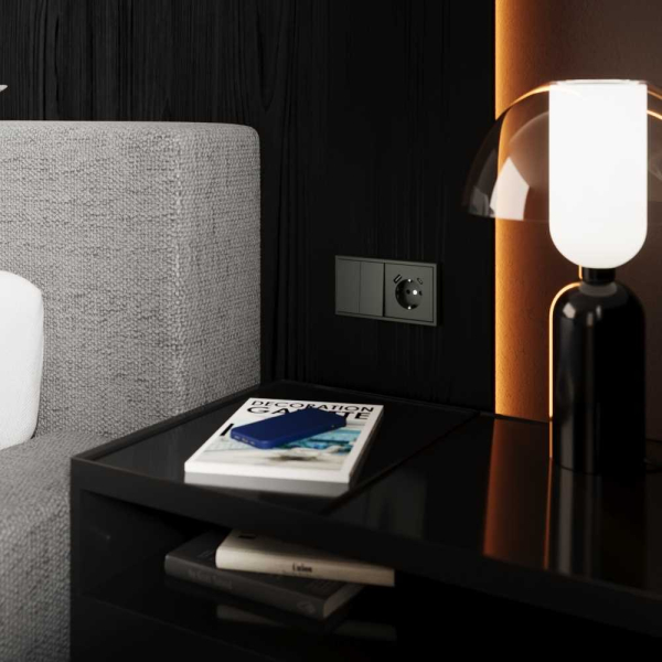 Перекрестный переключатель встраиваемый S70 двухклавишный 10А (титан) Voltum VLS020506