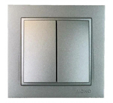 Выключатель двухклавишный Mono Electric Despina IP20 10A 250V антрацит 102-242425-102